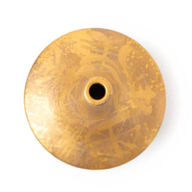 Mid 20th Century Sascha Brastoff Gold Ceramic Chimney Ashtray For Sale - Image 5 of 8