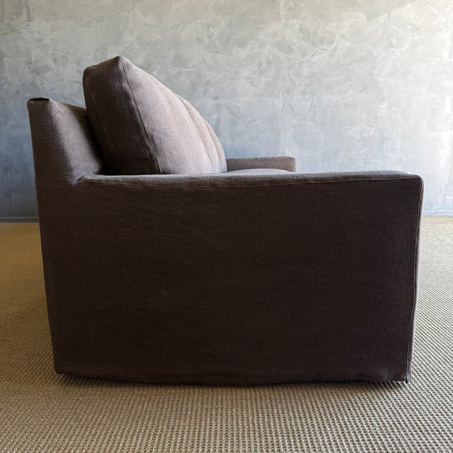 Textile Custom Made to Order Slip Covered Maxwell Sofa 110" With Down Wrapped Cushions For Sale - Image 7 of 9