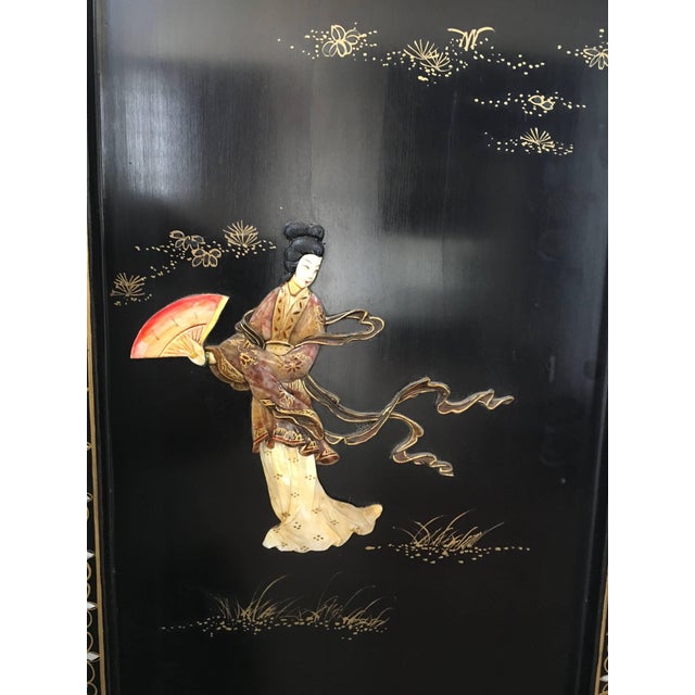 Four-Panel Reversible French Chinoiserie Coromandel Screens Paris, 1920s - a Pair For Sale - Image 9 of 10