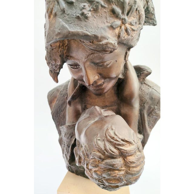 Vintage Mid-Century Bronze Maternity Sculpture by Antonio Merente, 1960s For Sale - Image 4 of 11