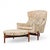 Mid-Century Modern Jens Risom for Jens Risom Design Mid Century Walnut Big Chair and Ottoman For Sale - Image 3 of 9