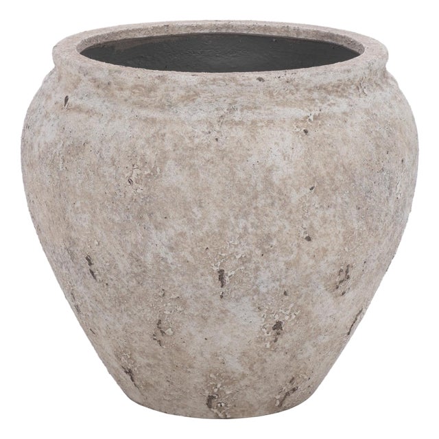 Ramsey Large Planter Pot, Antique White For Sale
