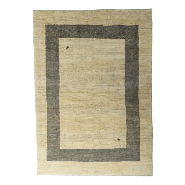 Hand-Knotted Nomadic Gabbeh Rug in Wool For Sale