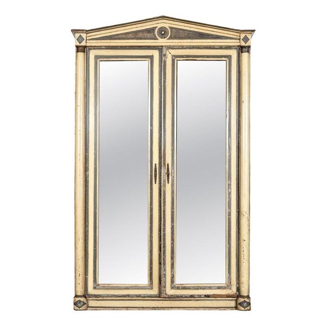 Antique French Empire Painted Oak Armoire, 1880 For Sale - Image 16 of 16