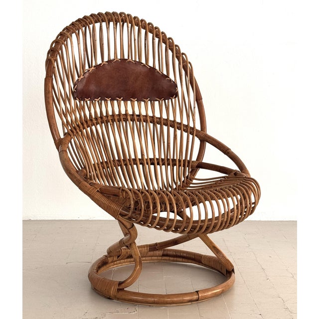 Organic Bamboo Rattan Chair by Tito Agnoli for Pierantonio Bonacina, 1960s For Sale - Image 10 of 16