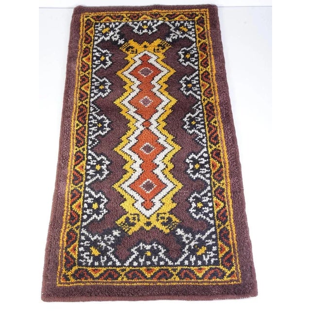 Brown Mid-Century Czechoslovakian Wool Runner Rug, 1960s For Sale - Image 8 of 8