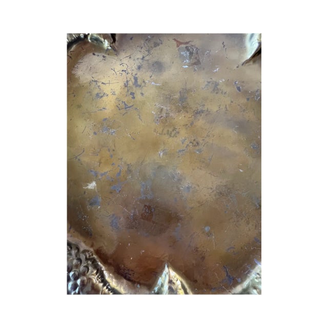 Antique Arts & Crafts German Mendelssohn Hammered Brass Tray For Sale In San Francisco - Image 6 of 9