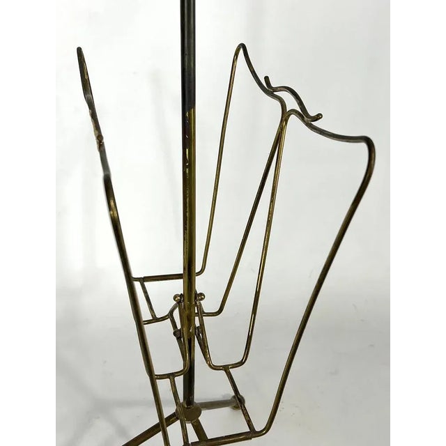 Gold Vintage Italian Brass Magazine Rack, 1950s For Sale - Image 8 of 11