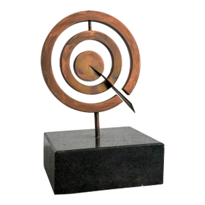 Pietrina Checcacci Brazilian Modern Kinetic Copper Sculpture on Black Granite Base