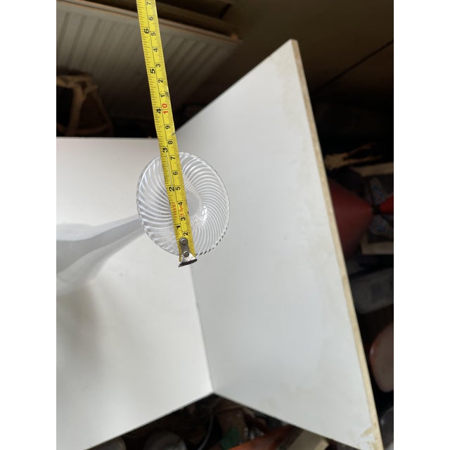 Tall Mezza Filigrana Footed White Art Glass Vase in the style of Dino Martens For Sale - Image 10 of 11