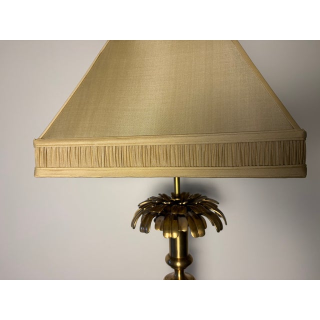 Vintage Hollywood Regency Neoclassical Brass-Tone Floor Lamp For Sale - Image 9 of 9
