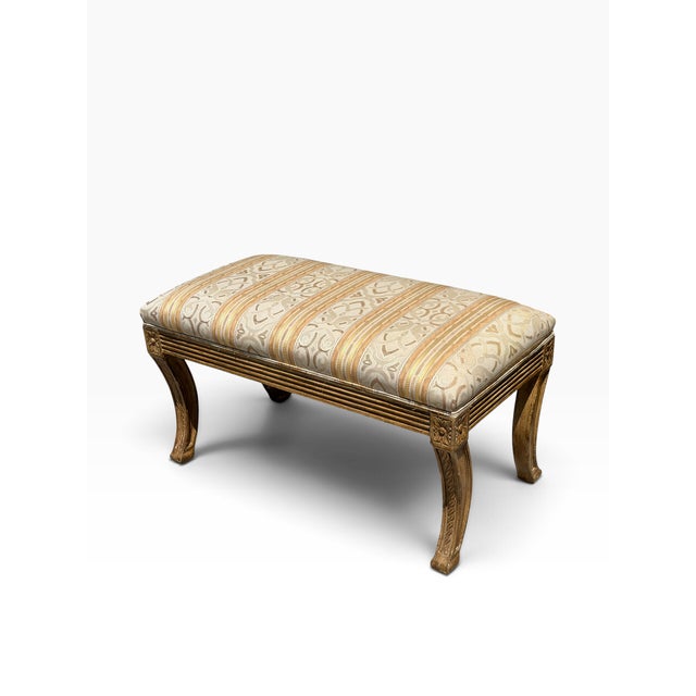 Dennis & Leen Regency Style Upholstered Bench.