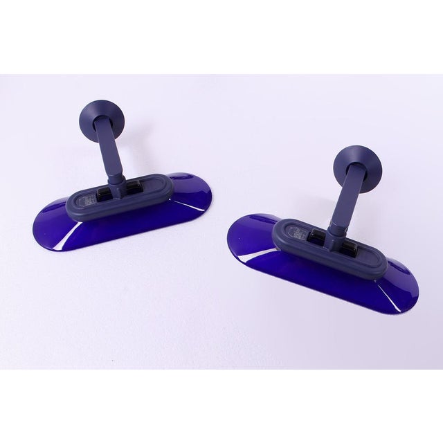1980s Postmodern Blue Jill Sconces by Perry King and Santiago Miranda for Arteluce, 1980s, Set of 3 For Sale - Image 5 of 12