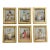 Rare Set of 6-Folk Art Dressed Pictures (Habille) 19th C For Sale
