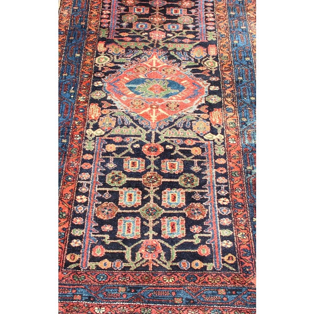 Tribal Antique Persian Hamadan Rug With Vibrant Geometric Floral Motifs 3'4 X 6'4 For Sale - Image 3 of 10