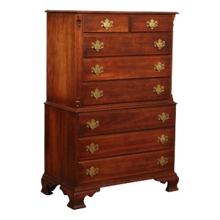 Statton Chippendale Style Solid Cherry Tall Chest For Sale