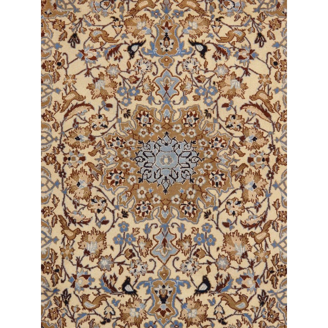 Vintage Hand-Knotted Persian Nain Rug 4' X 6' For Sale - Image 4 of 5