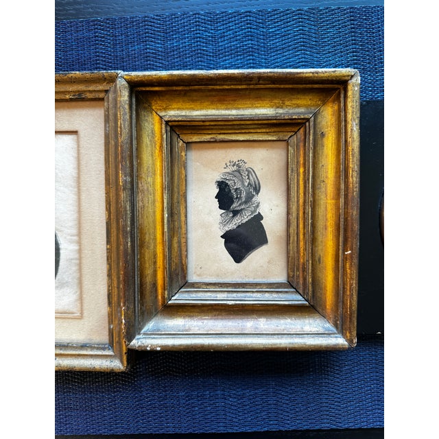 19th Century Group of Three 19th Century Framed Painted Silhouettes For Sale - Image 5 of 5