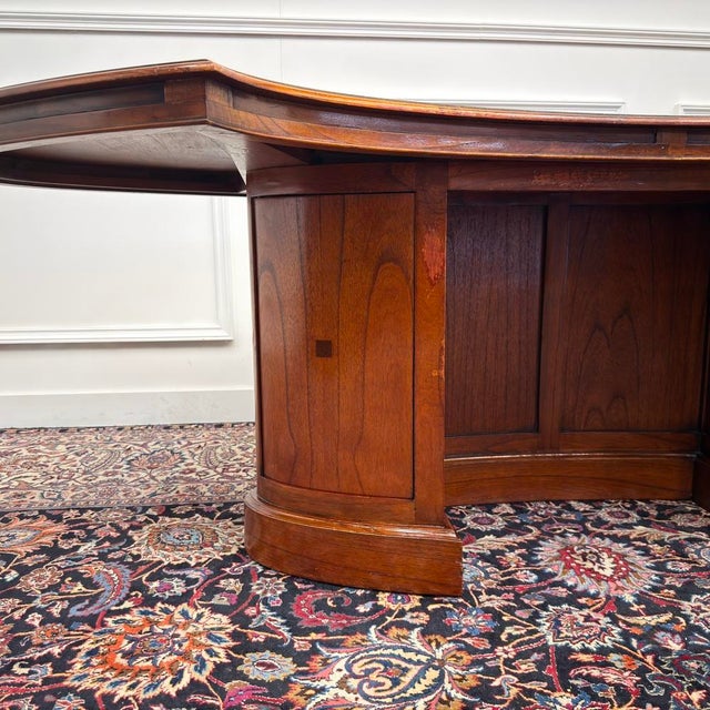 Brown Art Deco English Desk by Globe Wernicke For Sale - Image 8 of 18