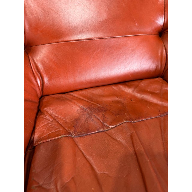 1970s Brazilian Modernist Leather Lounge Chair Pair With Ottoman Attrb Jean Gillon for Probel For Sale - Image 11 of 12