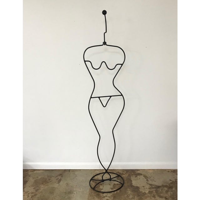 Vintage Black Wire Female Mannequin Coat Rack Attributed to Laurids
