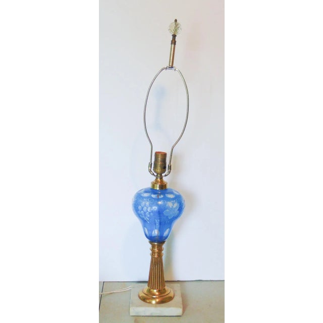 Early 20th Century Whale Oil Style Cut Glass Lamp For Sale - Image 5 of 5