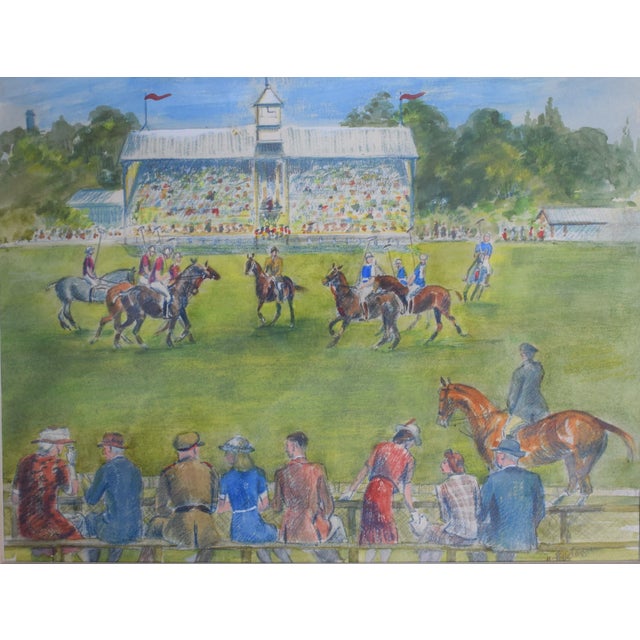 Traditional British Polo Match #2 Watercolour by Helen Anderson (British, 20th Century) For Sale - Image 3 of 5
