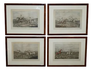 After Henry Thomas Alken, Equestrian Scenes, Prints, Framed, Set of 4