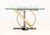Kaizo Oto (Japanese, b. 1942) for DIA Geometric Console Table, 1980s, glass top above brass, steel, and glass base, with...