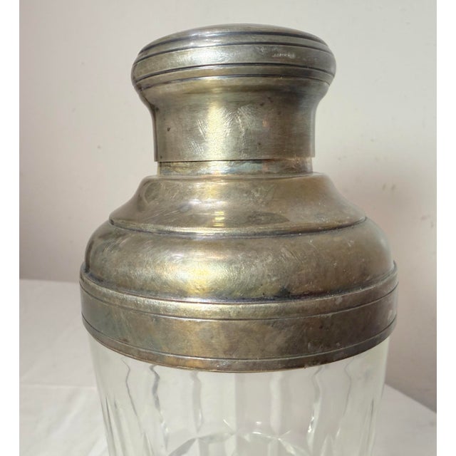 Vintage Handmade Saint Louis Cut Crystal Silver Plate Cocktail Drink Shaker Bar For Sale In New York - Image 6 of 15