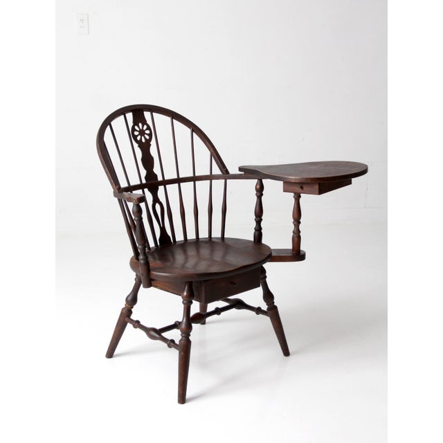 Antique Windsor Writing Armchair With Desk and Drawers For Sale - Image 10 of 18