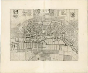 Antique Map of the City of Goch by Blaeu, 1649