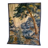 French Aubusson Tapestry Verdure Two Magpies in a Tree 18 Century For Sale