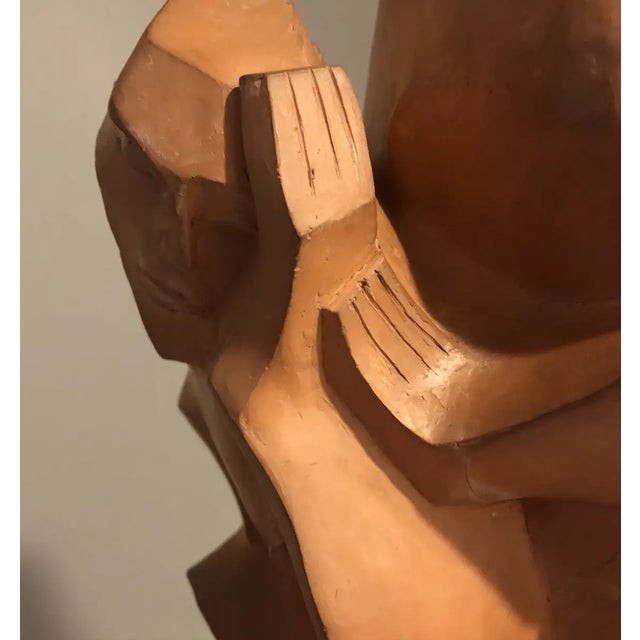 Brown 1930s Elsa Galban Modern Figural Sculpture For Sale - Image 8 of 10