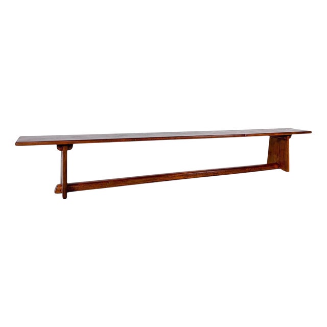 Large Mid-Century Modern Wooden Bench, Italy, 1960s For Sale
