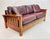 1980s 1980s Stickley Arts & Crafts Solid Oak Sofa With Burgundy Leather Upholstery For Sale - Image 5 of 16