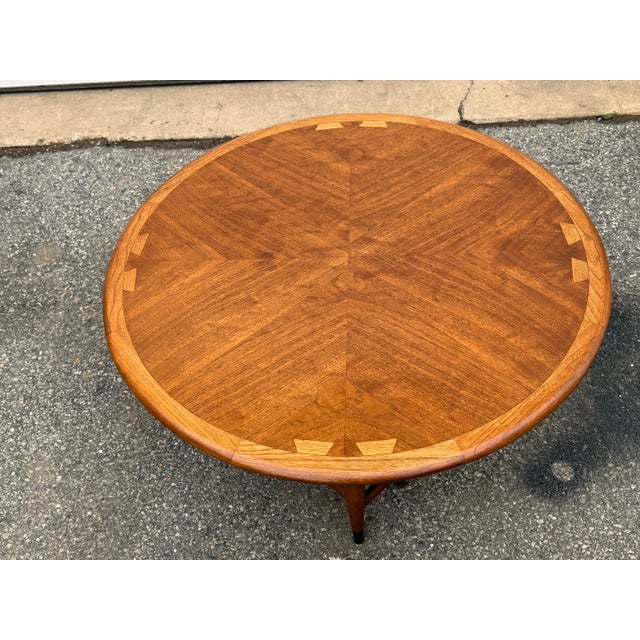 Brown Mid-Century Danish Modern Andre Bus Lane Acclaim Round Coffee Table For Sale - Image 8 of 12