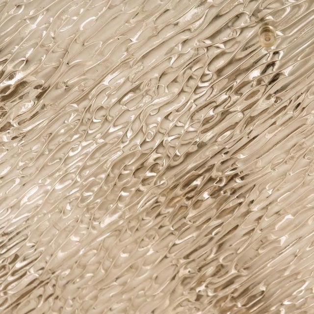 Rich texured square glass Flush Mount by Kalmar, Austria 1960. Model Heidelberg. The flush mount has four thick textured...