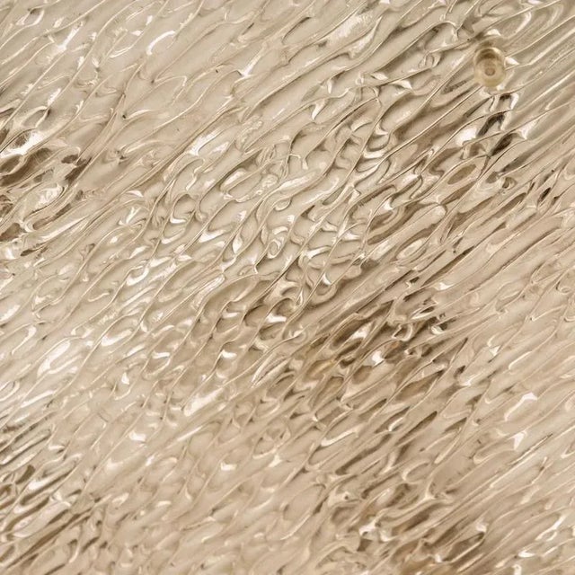 Rich texured square glass Flush Mount by Kalmar, Austria 1960. Model Heidelberg. The flush mount has four thick textured...