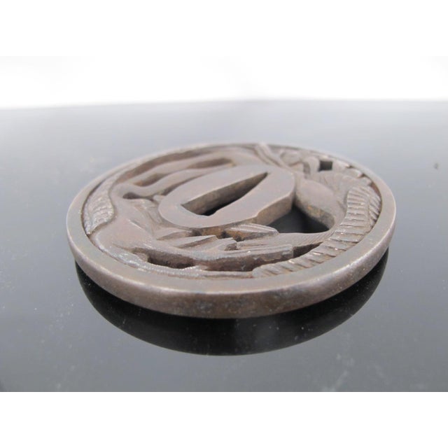 Japanese Japanese Iron Openwork Triple Crane Design Tsuba Katana Samurai Sword Guard For Sale - Image 3 of 10