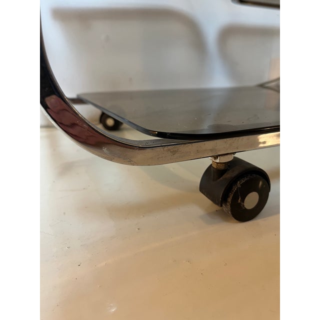 Bar Cocktail Tea Cart Trolley on wheels, Four levels. metal frame with glass shelves,