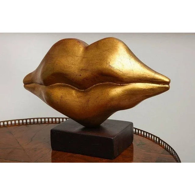 2017 “Golden Lips” Contemporary Gold Color on Bronze Bread Sculpture by Nana De La Fuente For Sale - Image 4 of 9
