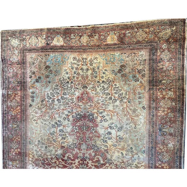 Beige A 19th Century Rare Genuine Silk Ferahan Sarouk Rug Circa 1870 For Sale - Image 8 of 15