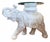Mid-Century Modern Vintage White Majolica Pottery Glass Top Elephant Side Table For Sale - Image 3 of 4