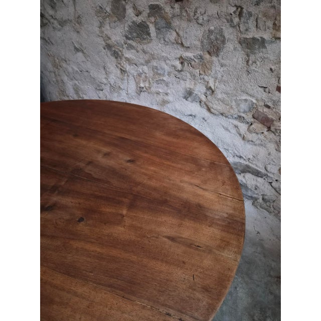 Antique French Round Walnut Dining Table, 1880s For Sale - Image 9 of 18