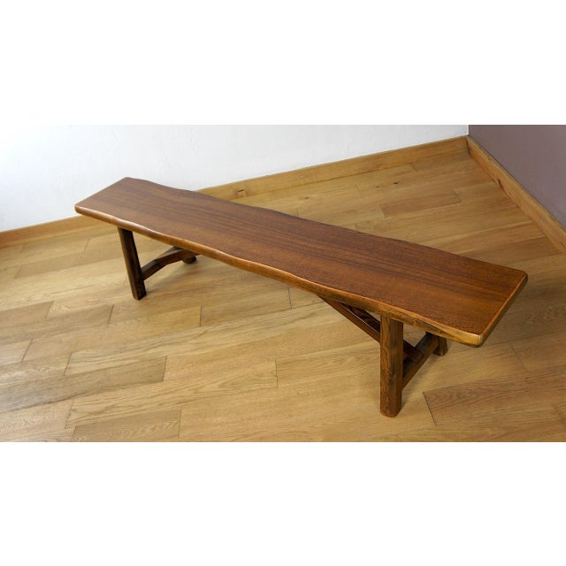 Vintage Brutalist Bench in Elm from Aranjou, 1960 For Sale - Image 9 of 10