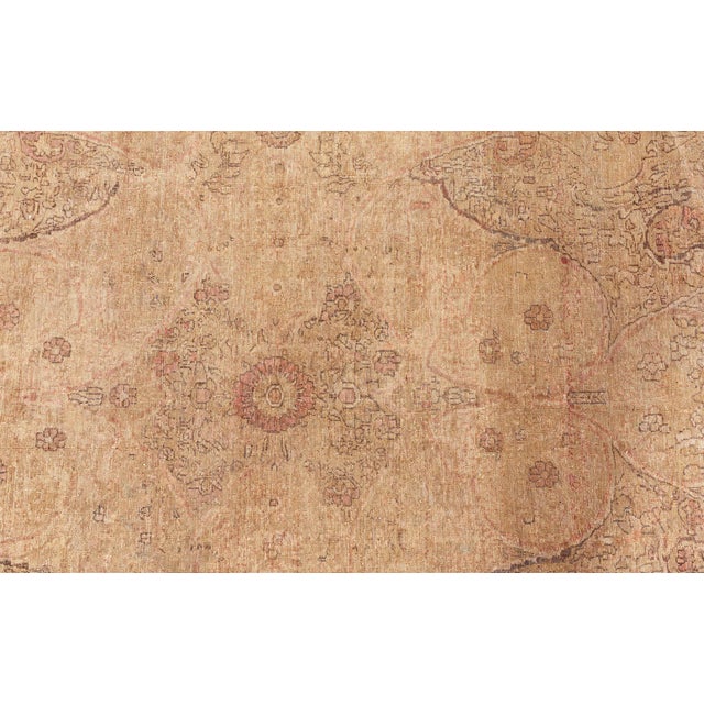 Authentic 19th Century Persian Kirman Botanic Handmade Wool Rug For Sale In New York - Image 6 of 9