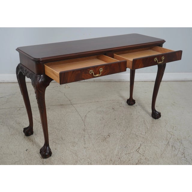 Traditional Wellington Hall Ball & Claw Mahogany Console Table For Sale - Image 3 of 12
