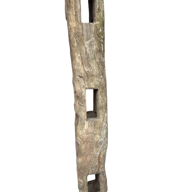 Antique Teak Fence Column From Java, Mounted on Metal Stand c.1900 For Sale - Image 10 of 11