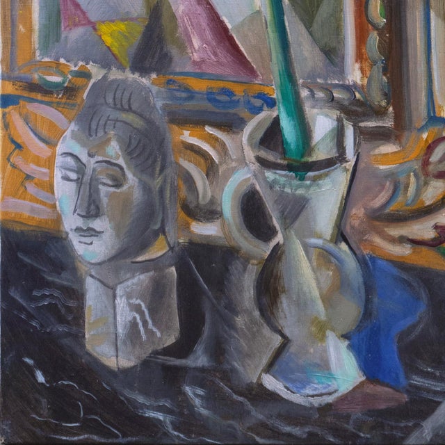 Mid-Century Modern 'Still Life, Amaryllis Lilies' by Jules Schyl, 1952, Expressionist, Danish, Aurora, the Twelve For Sale - Image 3 of 11